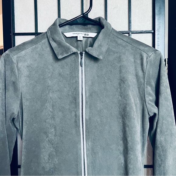 Carine Roitfeld uniqlo grey faux suede full zip jacket XS - Picture 4 of 7